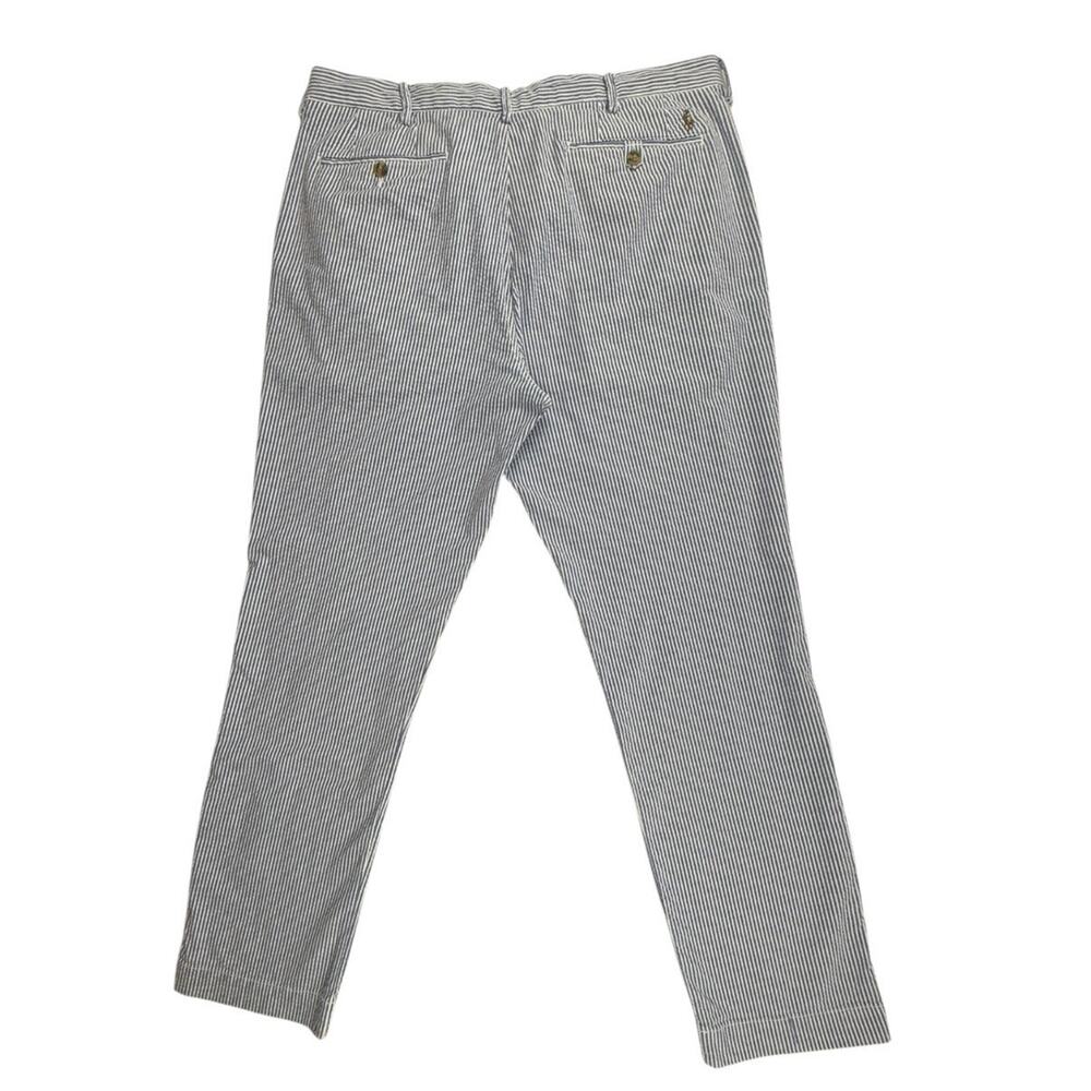 Polo Ralph Lauren Pants Blue White Seersucker Stretch Straight Fit Mens 38x31 - Picture 8 of 13